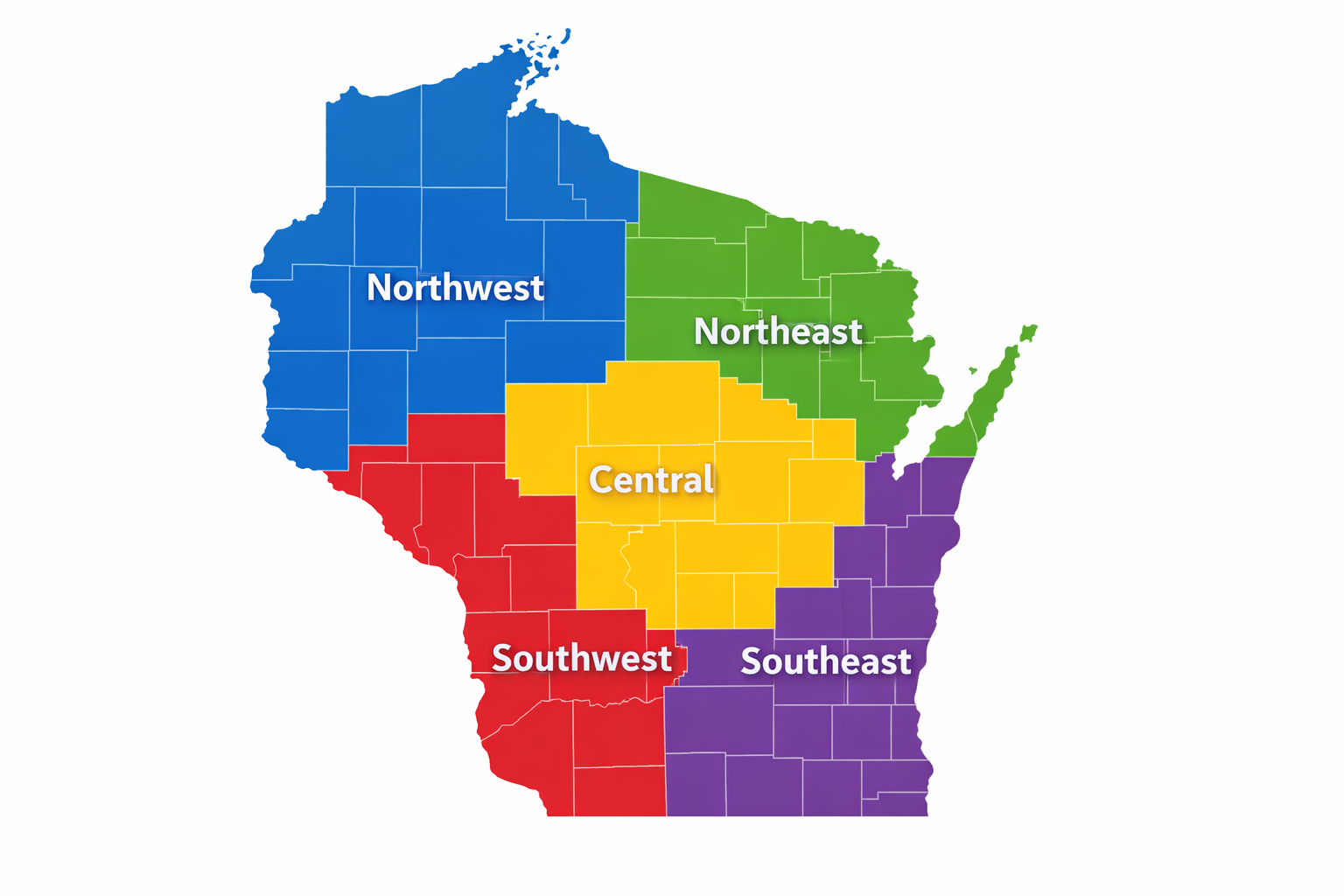 Wisconsin assignor regions map